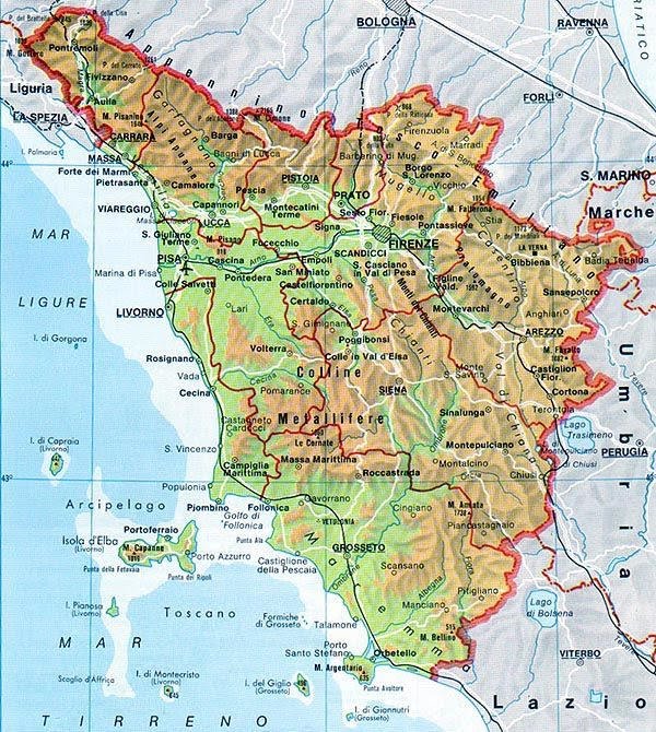Toscana Mappa