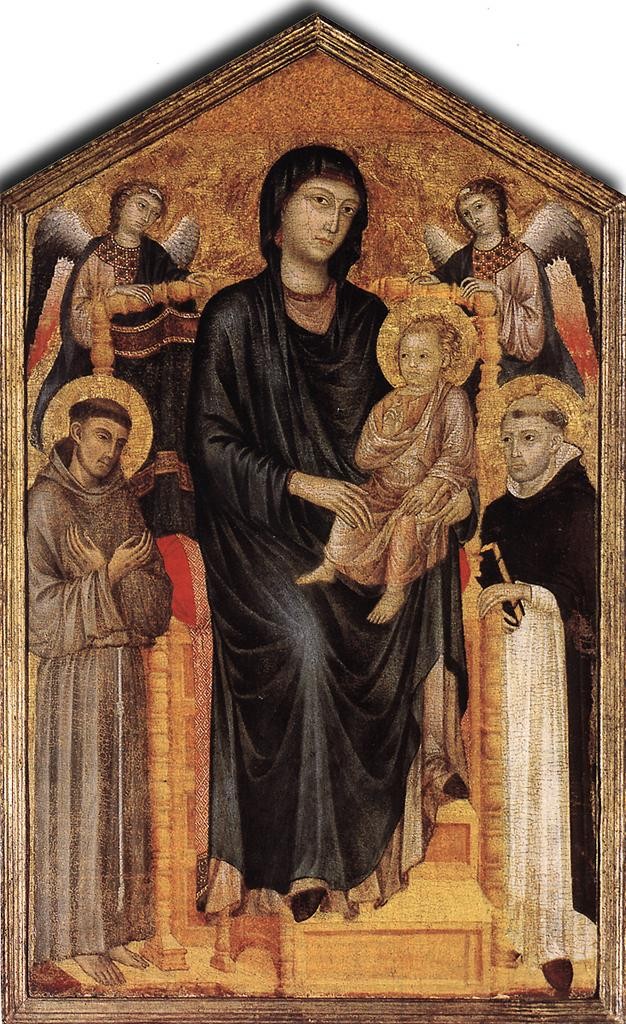 Madonna_Enthroned_with_the_Child_St_Francis_St_Domenico_and_two_Angels,_Cimabue
