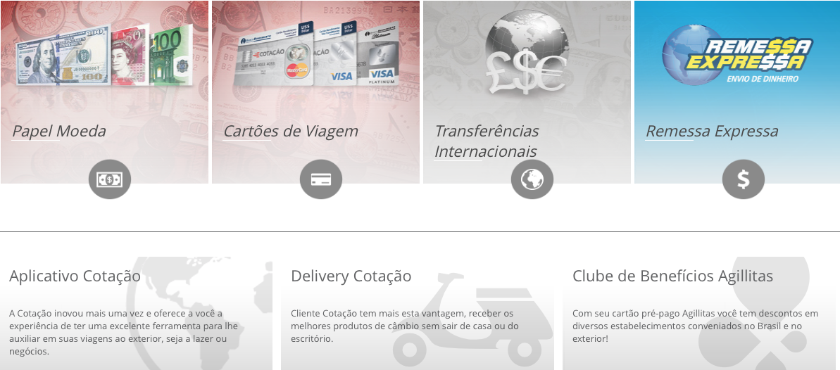 Câmbio, compra de moeda ou cartão com desconto